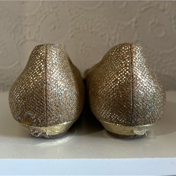 Jimmy Choo - Gold Sparkly Flats - Picture 5 of 7